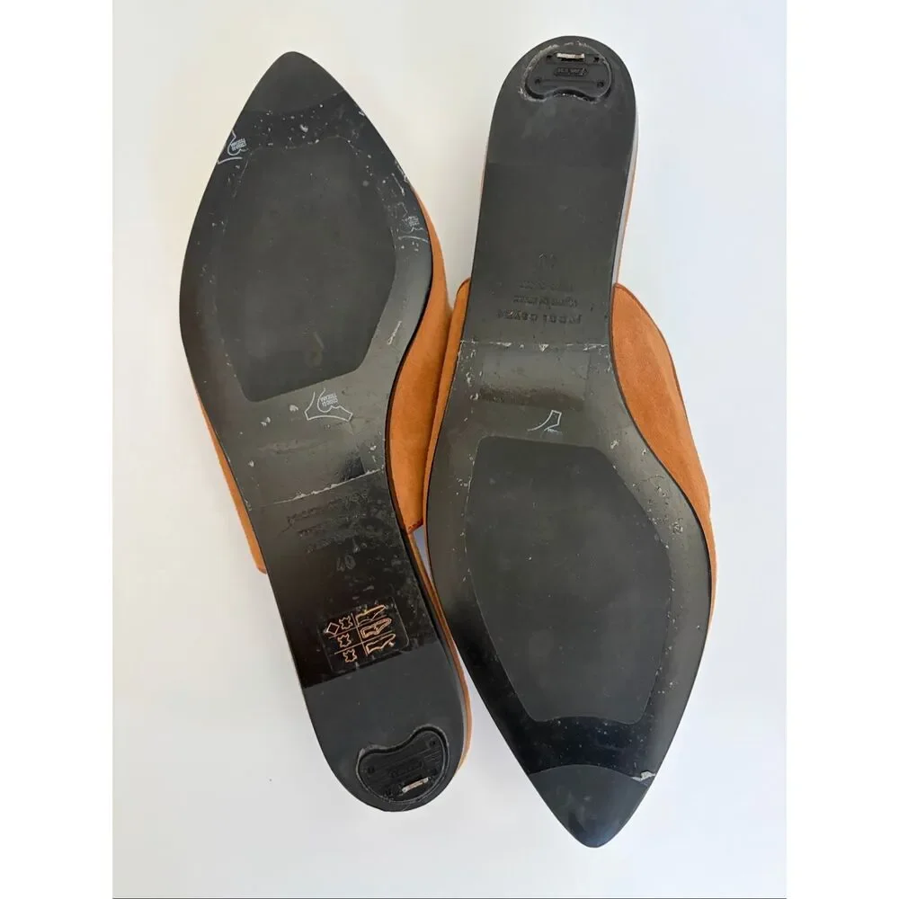Jenni Kayne Suede Pointed-Toe Mules in Cognac - Picture 8 of 12